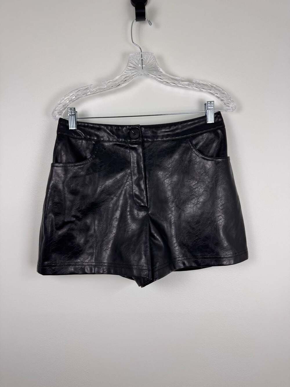 Zara Black Faux Leather Shorts Size M
